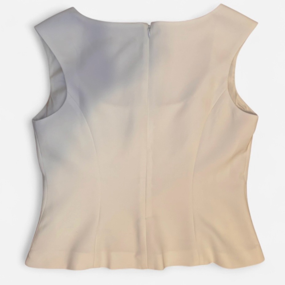J. Crew Women's Wide White Scoopneck Tank Top size 6 - Picture 3 of 6